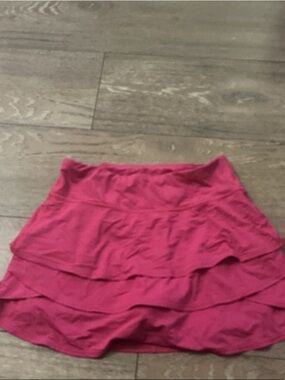 Girls' Tiered Pink Skirt with Elastic Waist